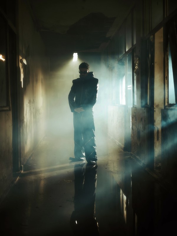 moody blue LUT applied to footage — before and after color grade